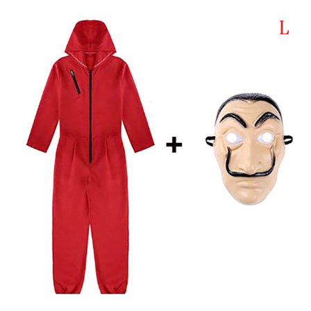 Halloween Cosplay a Casa De Papel Kostym Bodysuit Jumpsuit