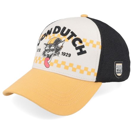 Von Dutch - Grey - trucker - Cap - Dog Screen Print/Embroidery Black/Grey/Yellow A-Frame Trucker - Hatstore