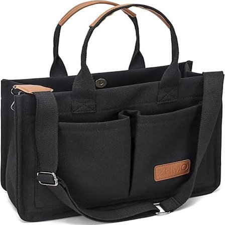 Stor lerretveske for kvinner med lommer, laptop crossbody-vesker, allsidig hverdagsveske, håndvesker for jobb, strand, treningsstudio