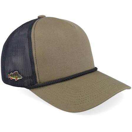 Skillfish - Sort trucker Kasket - Tiny Perch Rope Olive/Black A-frame Trucker @ Hatstore