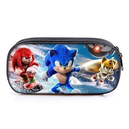 Sonic The Hedgehog Kids Pencil Case Pen Bag Pouch Stationary Organizer Case