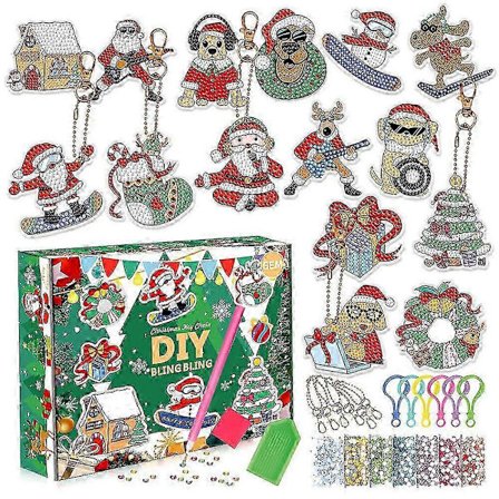 Jule 5d Diamant Maleri Julekalender 24 Dages Nedtælling Blind Box Legetøj