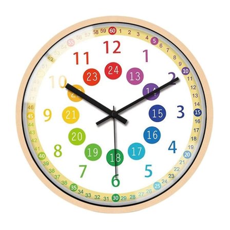 High Quality Colorful Kids Wall Clock - Silent Non Ticking Battery Operated Children's Room Decor