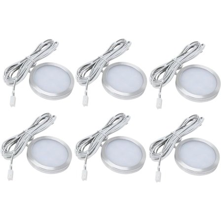 6 st 12V 3W LED Interiörspotlight, Infälld Taklampa för Husbil, Campervan, Van, Husvagn, Båt, Fräscht Vit