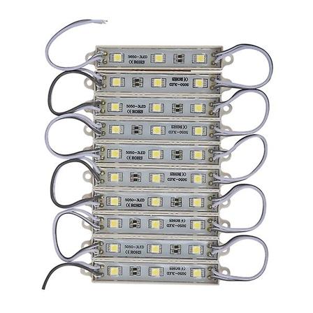 5050 SMD 3 LED -moduuli LED-nauhavalo monivärinen vedenkestävä DC 12V Väri: Kylmä valkoinen LED-nauhat merkkijono määrä: 10 kpl