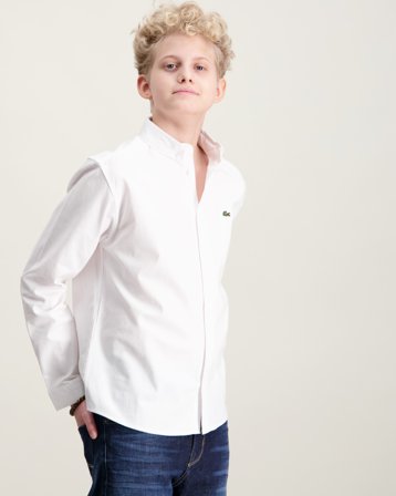 Lacoste LCB L/S WOVEN TOP Hvid Toppe/Bluser Dreng - Kids Brand Store