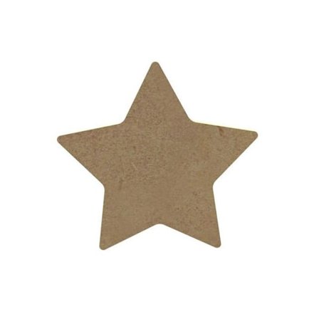 MDF trästjärna att dekorera - 10 x 10 cm