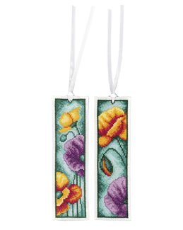 Stickpackung Lesezeichen Mohn 2-er Pack