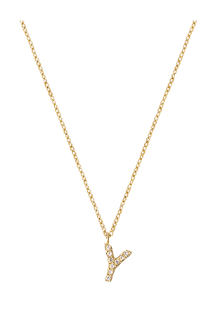 Mockberg Petite Stone Letter Y Gold Necklace Smycken & klockor Dam Guld ONESIZE