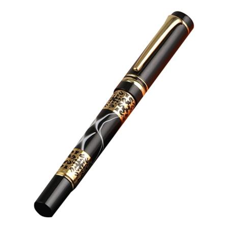 0,5 mm metall kulepenn Akryl Marmor Roller Ball Luksus Business Mann Signatur gave skrivepenner Svart gull