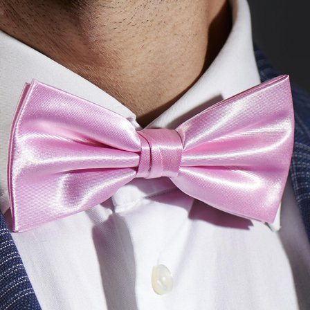 Shiny Baby Pink Basic Pre-Tied Bow Tie for Men - Pre-tied bow ties