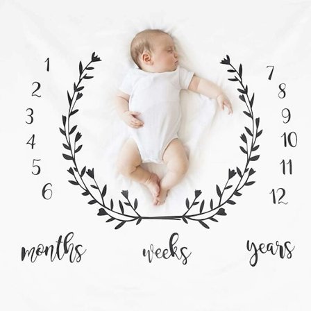 100 CM Baby Evolution Mat, Baby Month Photo Blanket, Baby Monthly Milestone Blanket för Nyfödd Fotografering Rekord Tillväxtfilt -