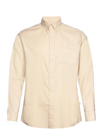 Slhregrick-Ox Shirt Ls Noos Skjorte Uformell Creme Selected Homme*Betinget Tilbud
