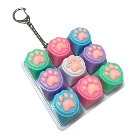 Bærbar 9-knaps tastaturknapper Legetøj Kontakt Tester Nøglering Taktil Feedback Til Angstlindring Kontor og Rejselegetøj Flerfarvet