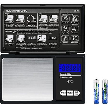 Mini lommeskala 0,01 g til 500 g bærbar digital kjøkkenvekt, kompakt digital vekt høy presisjon for gull, smykker,