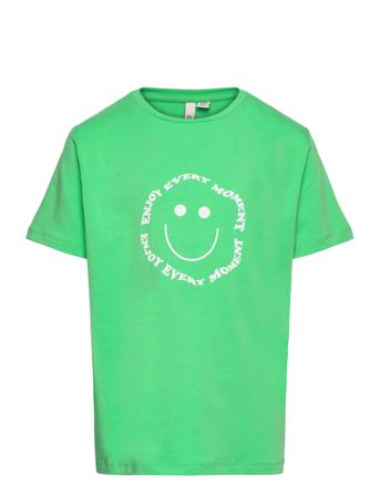 Pkfibbi Ss Tee T-shirts Short-sleeved Grønn Little Pieces*Betinget Tilbud