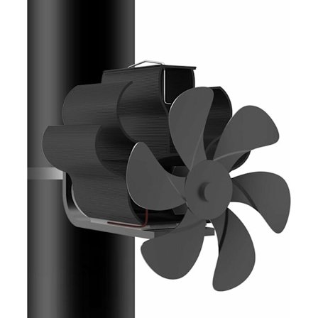 Eldstad- och Spistillbehör, Spisfläkt, VärmeDriven Vedspisfläkt, Eldstadfläkt, Tyst och Miljövänlig 6-Bladig Spisrörsfläkt