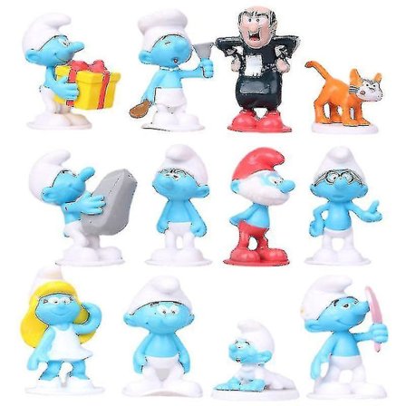 12 stk Smurf Dukke Anime Dukke Leke (FMY)