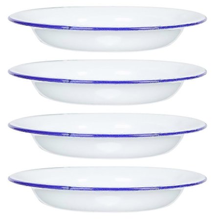 4 stk. Emaljetallerkener Dekorative Emalje Matretter Retro Stil Fruktfat for Hjem Hotell