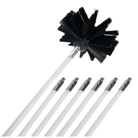 Skorstensbørste Tilbehør Skorstensrenser 6XSTÆNGER OG 1XBØRSTE 6xStænger og 1xBørste