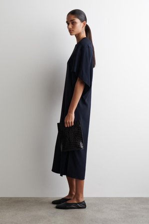 COS Women's Vestido Midi Fluido Con Drapeado in Azul