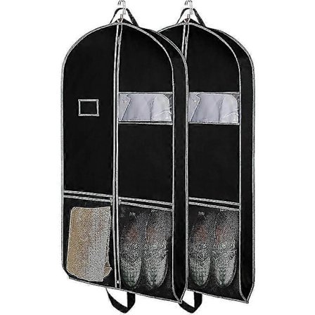 Klesposer 2-pakning 43 tommers klesposer for oppbevaring, reise, ikke-vevd stoff, klespose