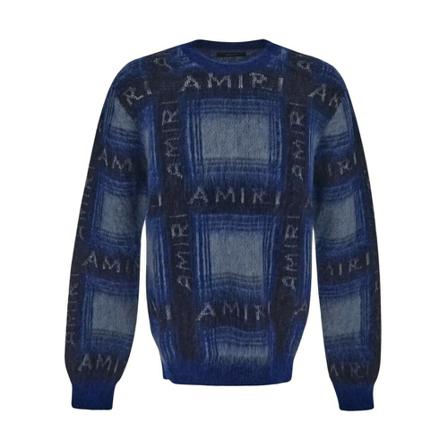 Amiri Round-neck Strik Blå, Herre Strik