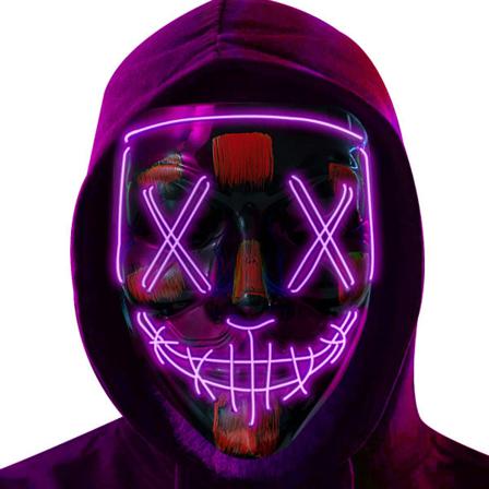 Halloween Mask Led Tänds För Cosplay Kostymfester