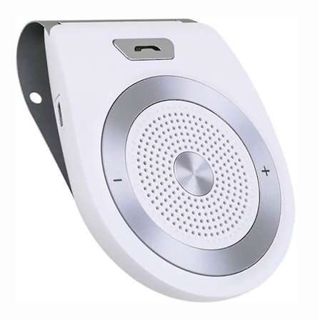 Bluetooth-bilsett for håndfri bruk med innebygd bevegelsessensor, støtter GPS (farge: hvit)