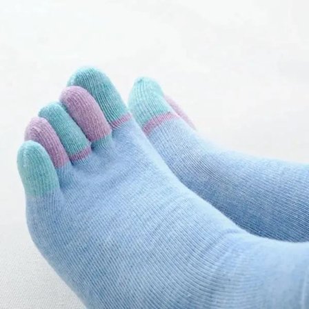 6 par tåstrømper dame bomuldsstrømper femfingerstrømper til