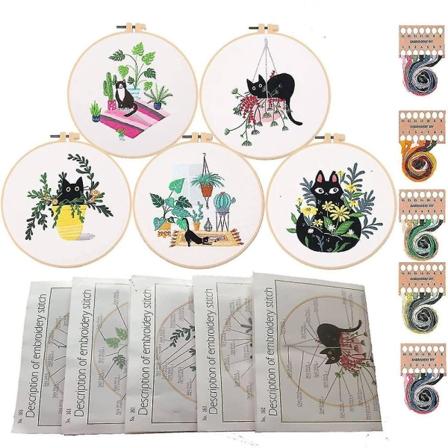Handbroderisats för nybörjare, 30-pack korssats Broderisats för vuxna Broderistarter