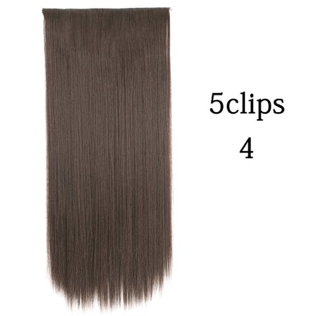 Syntetisk 22 32 tum 5 Clips Hårförlängning Värmebeständig falska hårstycken Långa vågiga frisyrer Clip In Hair Extensions