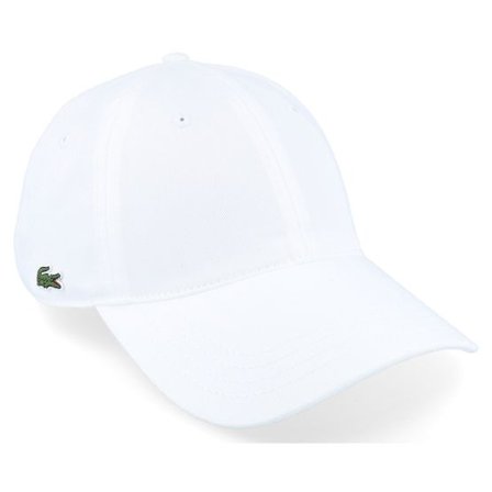 Lacoste - Vit unconstructed Keps - Side Patch 1 White Dad Cap @ Hatstore