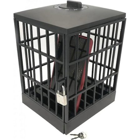 Mobilfængsel Mobiltelefonfængsel med Timer, Mobiltelefon Fængsel Mobiltelefoner Standerholder Lås Ind Fængsel med 60 minutters Timer Nøgler til 