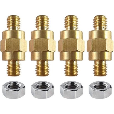 3/8"-16 Messing Stud Side Post Batteri Terminal Bolt, Standard Batteri Side Post Forlænger Stud til GM, Pakke med 4