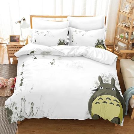 Mi22 Miyazaki Hayao Naapurini Totoro 3D- printed vuodevaatteet set Cover Cover Tyynyliina Lasten Lahja AU single 140x210cm