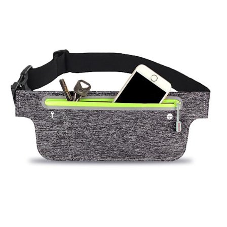 Löpande mobiltelefonbälte (grått, lämpligt för mobiltelefoner under 6,5 tum), löpargåvor för män och kvinnor, midjeväska för löpning med ant
