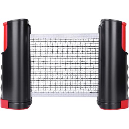 /EA/ Hopfällbart bordtennisnät, portabelt, perfekt för bordtennisbord, skrivbord, kök eller matbord, svart/röd