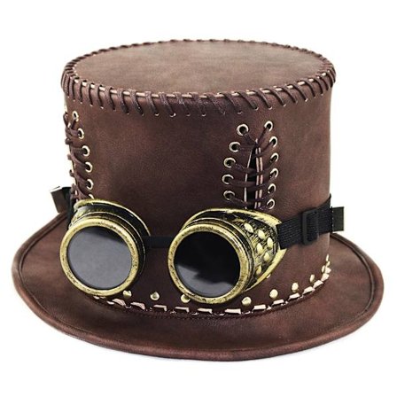 Steampunk hatt med briller Viktoriansk dameflosshatt