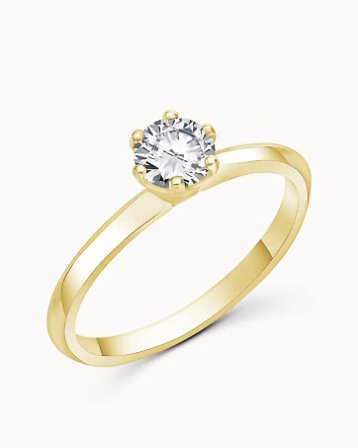 Solitaire Ring Sara 18K Yellow Gold Lab-Grown Diamond 0.50 Carat - Engagement Rings & Wedding Rings from Vanbruun