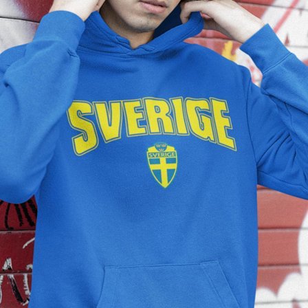 Sverige Hoodie blå - Huvtröja - Sverige fotboll hoodie