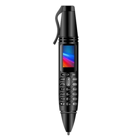 Pen Telefon under 4 tommer Tiny skjerm under 500W PX Slitasjebestandig Multifunksjon ABS Pen Mini Telefon for StudentBlack