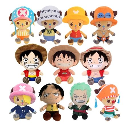 25 cm plysjfylt leketøy Luffy Zoro Chopper Ess Tegnet Anime Figur Dukke Barn Bursdagsgave Kawaii Juledekorasjon stil 1 25cm