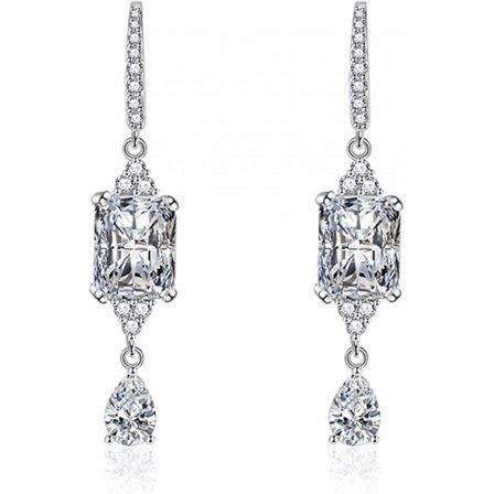 1 par krokörhängen Vattendroppsformad Rhinestone