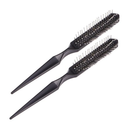 2 stk krøllet lukning paryk menneskehår sort paryk fortykke hårforlængelse børste massagepude kam luft