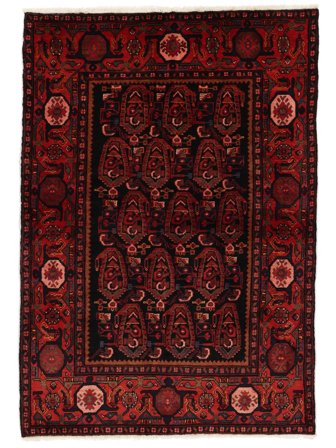 149X210 Alfombra Oriental Nahavand Old Negro/Rojo Oscuro (Lana, Persia/Irán)