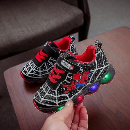 Lasten urheilukeng t Spiderman Valoilla, Lasten Led-Valoavat Keng t Pojille black 25