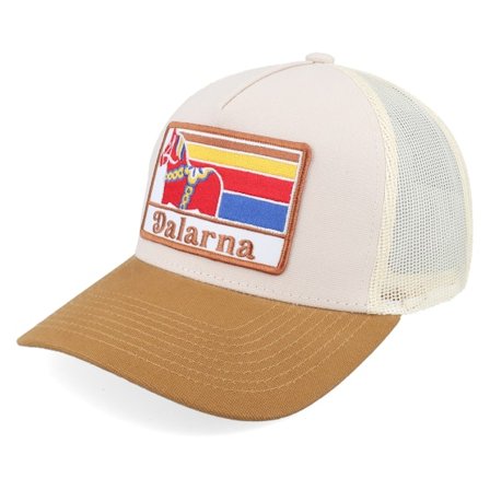 Wild Spirit - Beige trucker Cap - Swedish Dalarna Landscape Canvas Beige/Stone/Caramel A-Frame Trucker @ Hatstore
