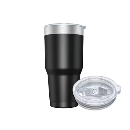 Sort - 900 ml Termokrus til kaffe og te (10 farver) til at bære i hånden eller i bilen - Termokrus i rustfrit stål med låg, flaske i rustfrit stål