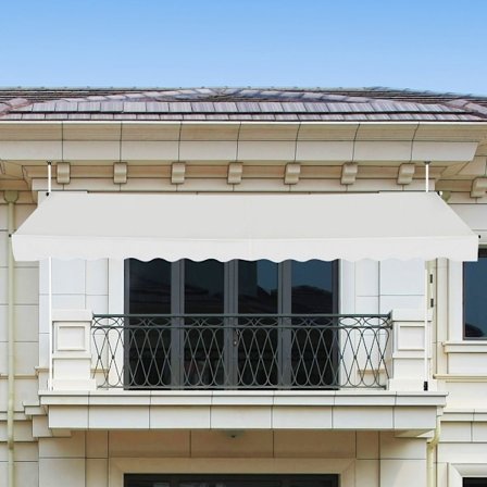 200 cm bred klämmarkis utan borrning, UV-beständig balkongmarkis, höjdjusterbar markis, beige